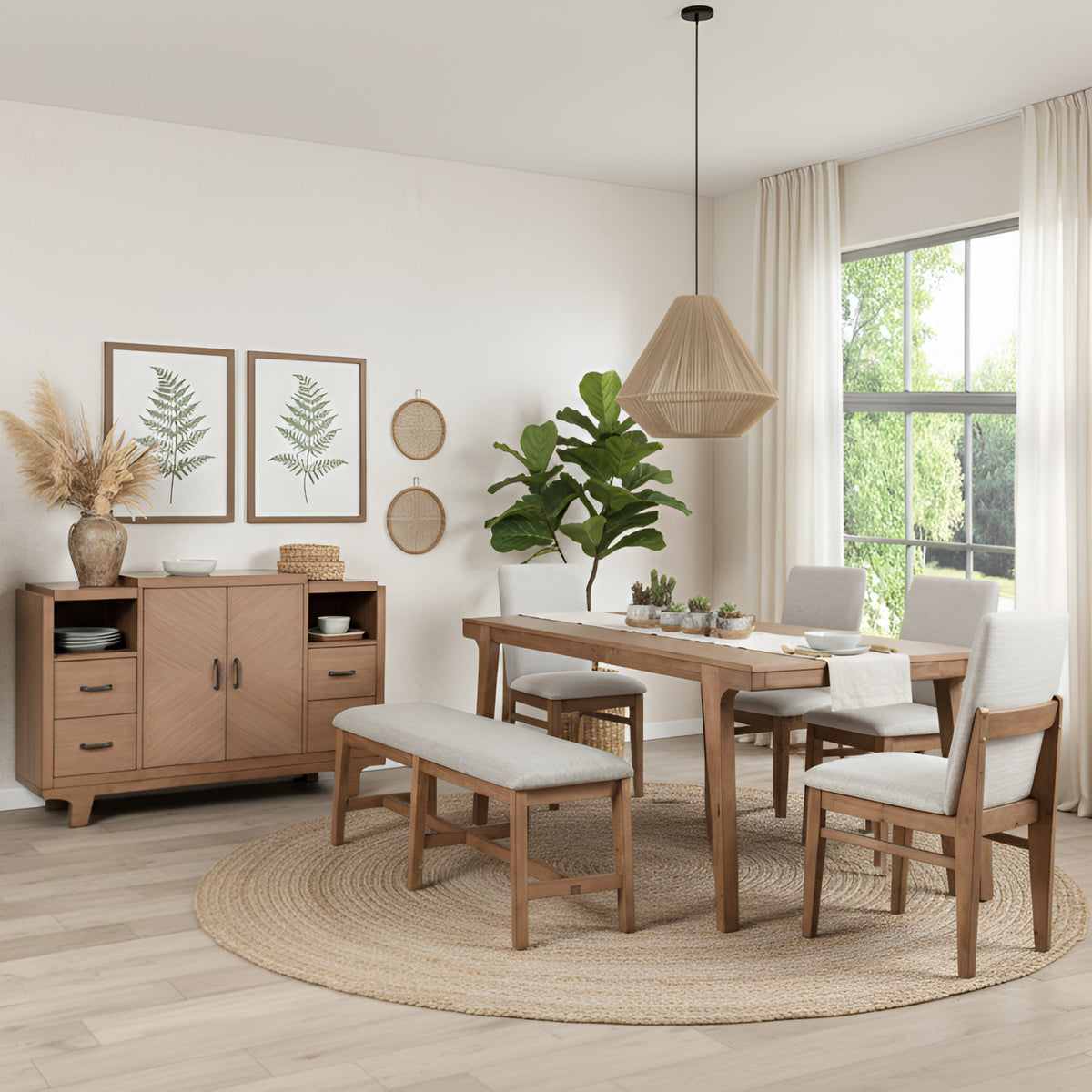 Olejo Side Chairs Set of 2, Natural