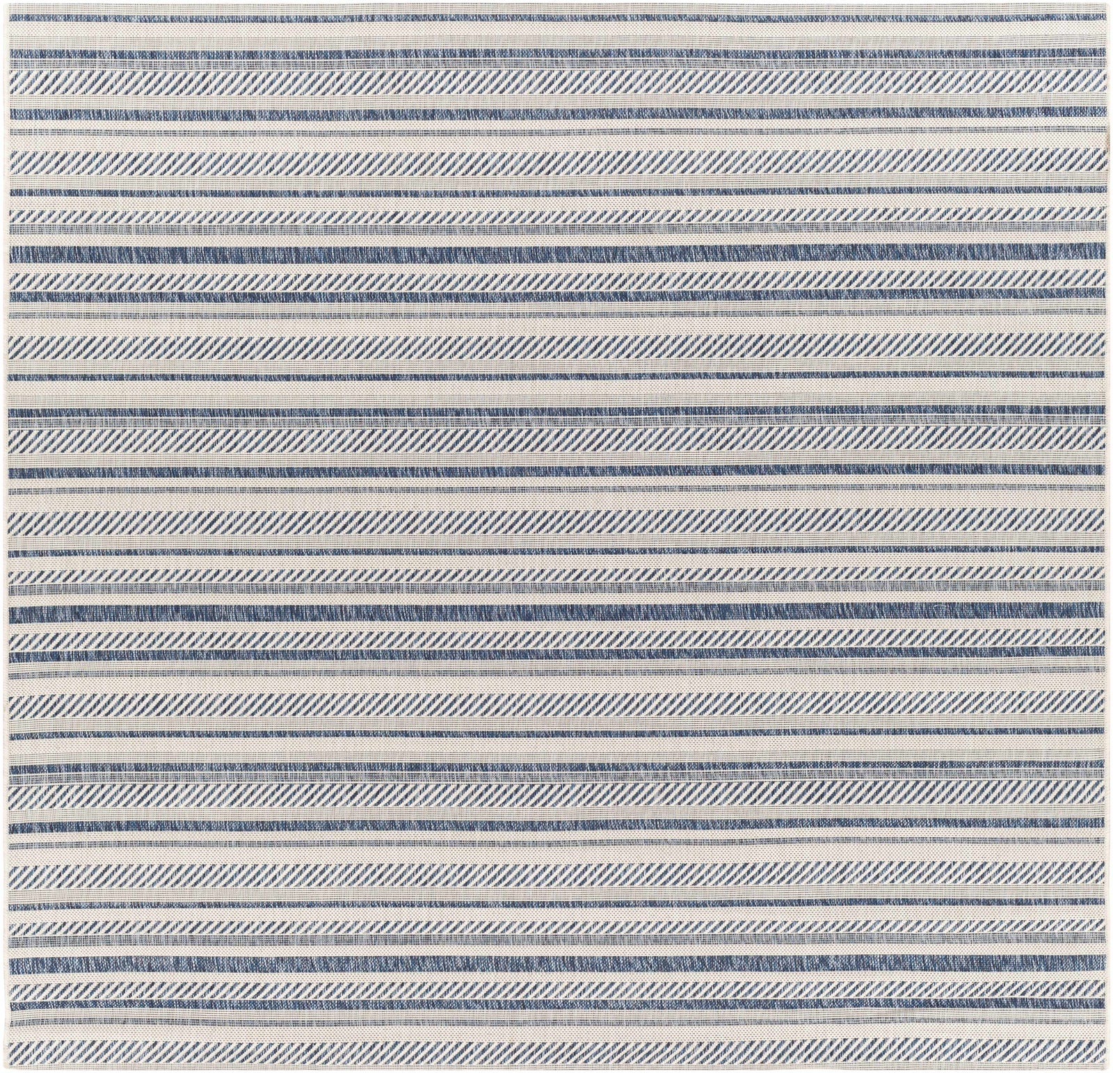 Olin White&Blue Striped Nordic Rug