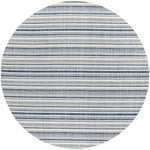Olin White&Blue Striped Nordic Rug