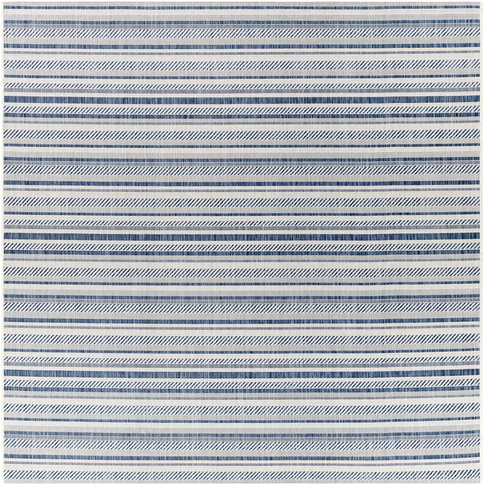 Olin White&Blue Striped Nordic Rug