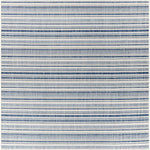 Olin White&Blue Striped Nordic Rug
