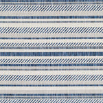Olin White&Blue Striped Nordic Rug