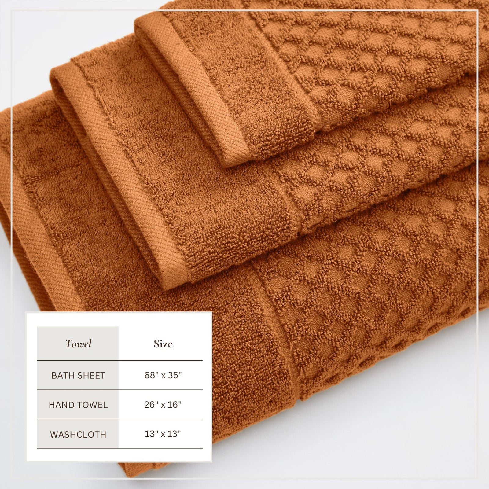 Cotton Diamond Waffle Weave Bath Towel Set - Grayson Collection