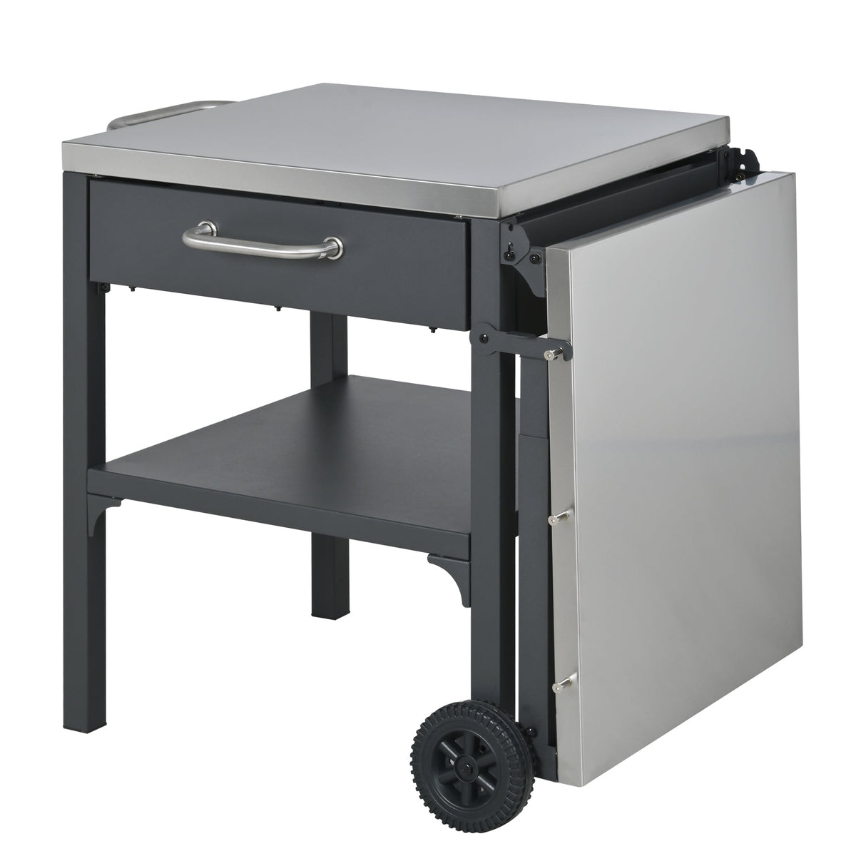 Outdoor Kitchen Cart Foldable Prep Station with Storage - Gray