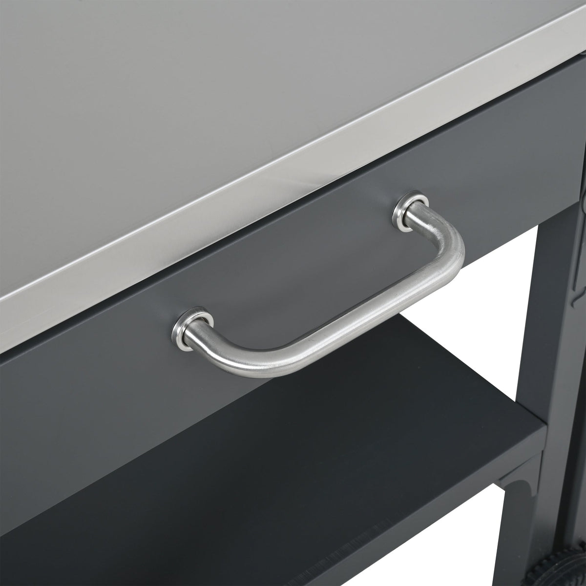Outdoor Kitchen Cart Foldable Prep Station with Storage - Gray