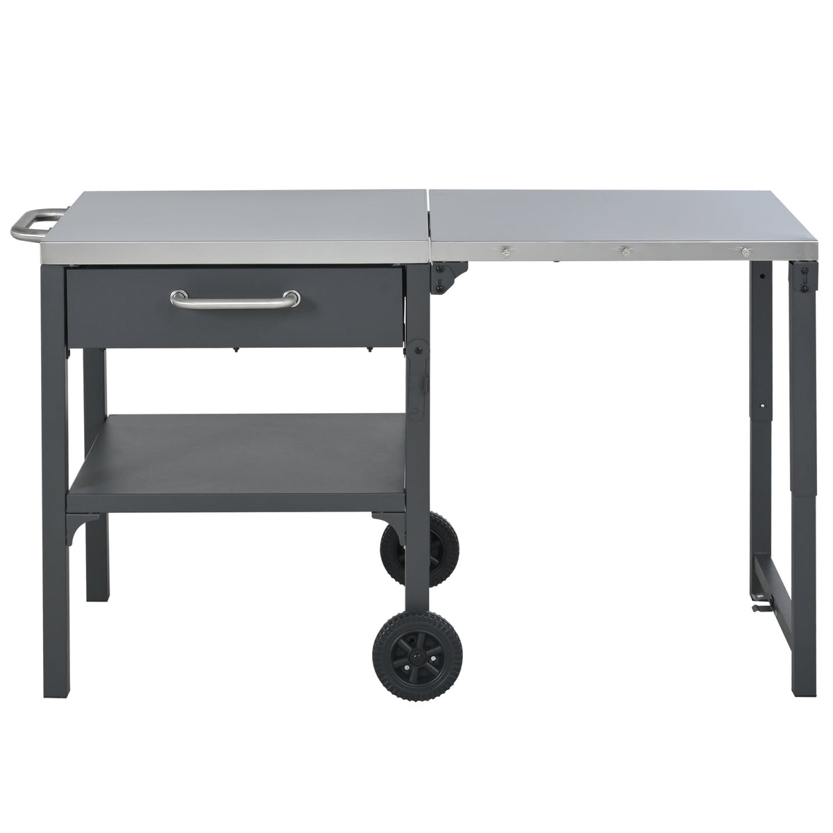 Outdoor Kitchen Cart Foldable Prep Station with Storage - Gray