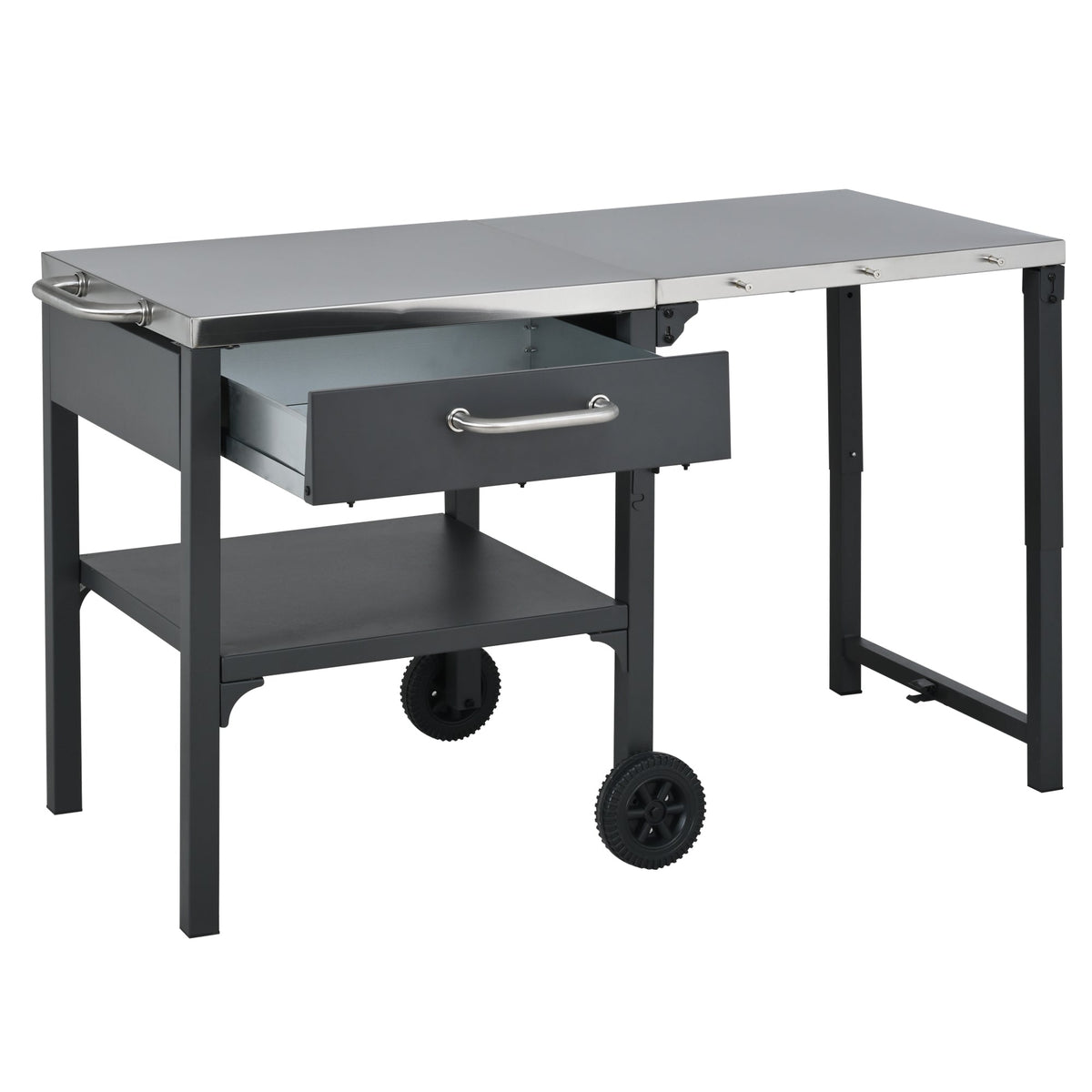 Outdoor Kitchen Cart Foldable Prep Station with Storage - Gray