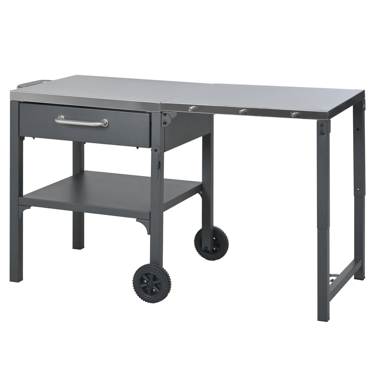 Outdoor Kitchen Cart Foldable Prep Station with Storage - Gray