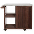 Outdoor Kitchen Island Fir Wood Prep Station with Stainless Steel Top