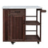 Outdoor Kitchen Island Fir Wood Prep Station with Stainless Steel Top