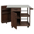 Outdoor Kitchen Island Fir Wood Prep Station with Stainless Steel Top