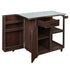Outdoor Kitchen Island Fir Wood Prep Station with Stainless Steel Top