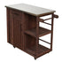 Outdoor Kitchen Island Fir Wood Prep Station with Stainless Steel Top