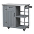 Outdoor Kitchen Island Prep Station with Stainless Steel Top - Natural Fir Wood