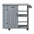 Outdoor Kitchen Island Prep Station with Stainless Steel Top - Natural Fir Wood