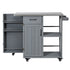 Outdoor Kitchen Island Prep Station with Stainless Steel Top - Natural Fir Wood
