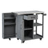 Outdoor Kitchen Island Prep Station with Stainless Steel Top - Natural Fir Wood
