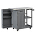 Outdoor Kitchen Island Prep Station with Stainless Steel Top - Natural Fir Wood