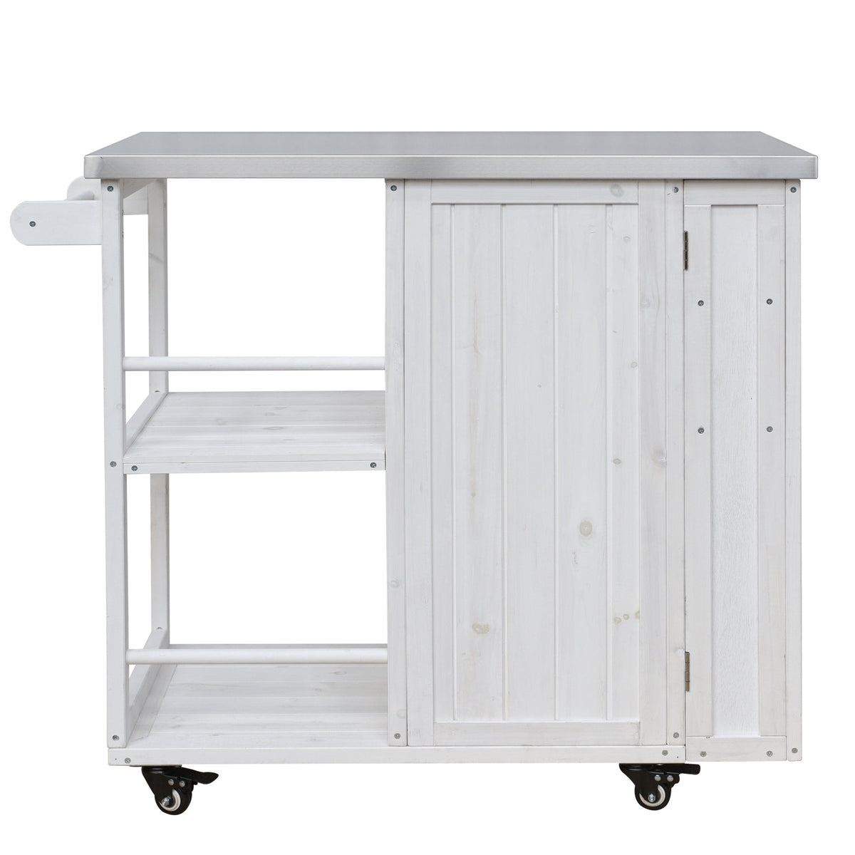 Outdoor Kitchen Island with Stainless Steel Top - Fir Wood