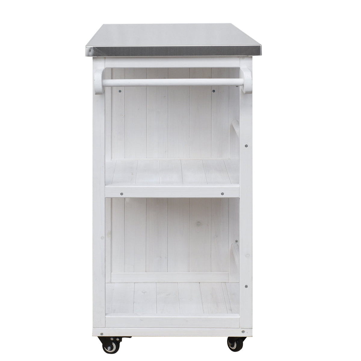 Outdoor Kitchen Island with Stainless Steel Top - Fir Wood
