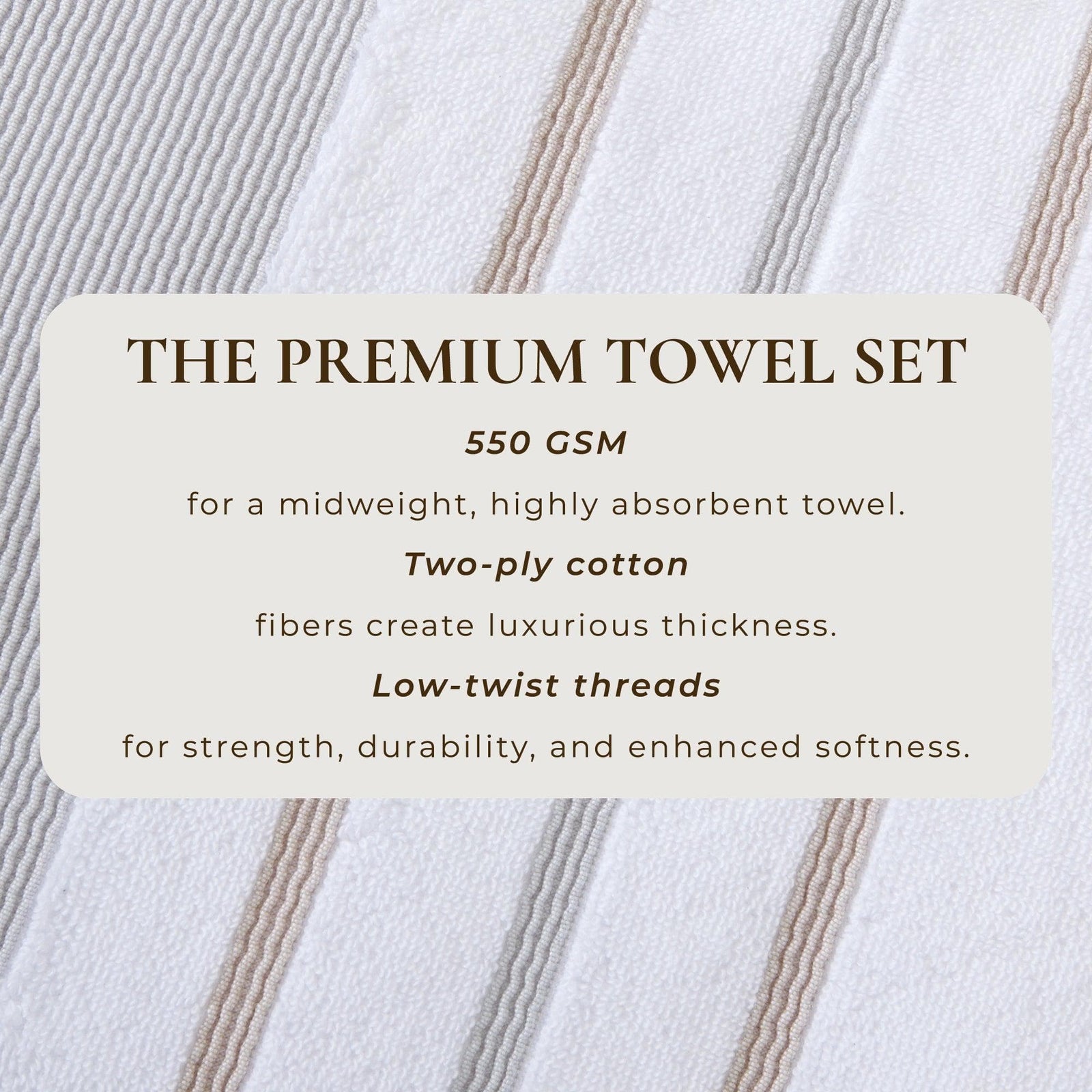 Decorative Cotton Stripe Bath Towel Set - Noelle Collection