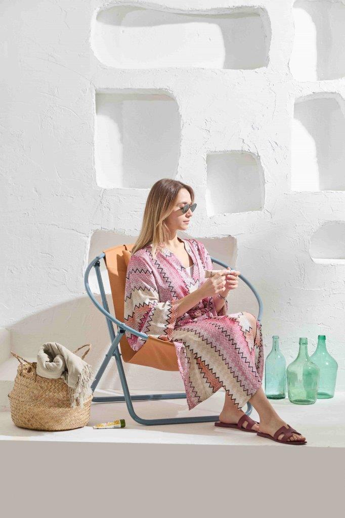 Faux Leather Folding Chair Metal Frame Orange