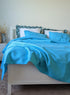DaDa Bedding Gentle Wave Turquoise Teal Blue Lagoon Lightweight Quilted Bedspread Set (LH3000)