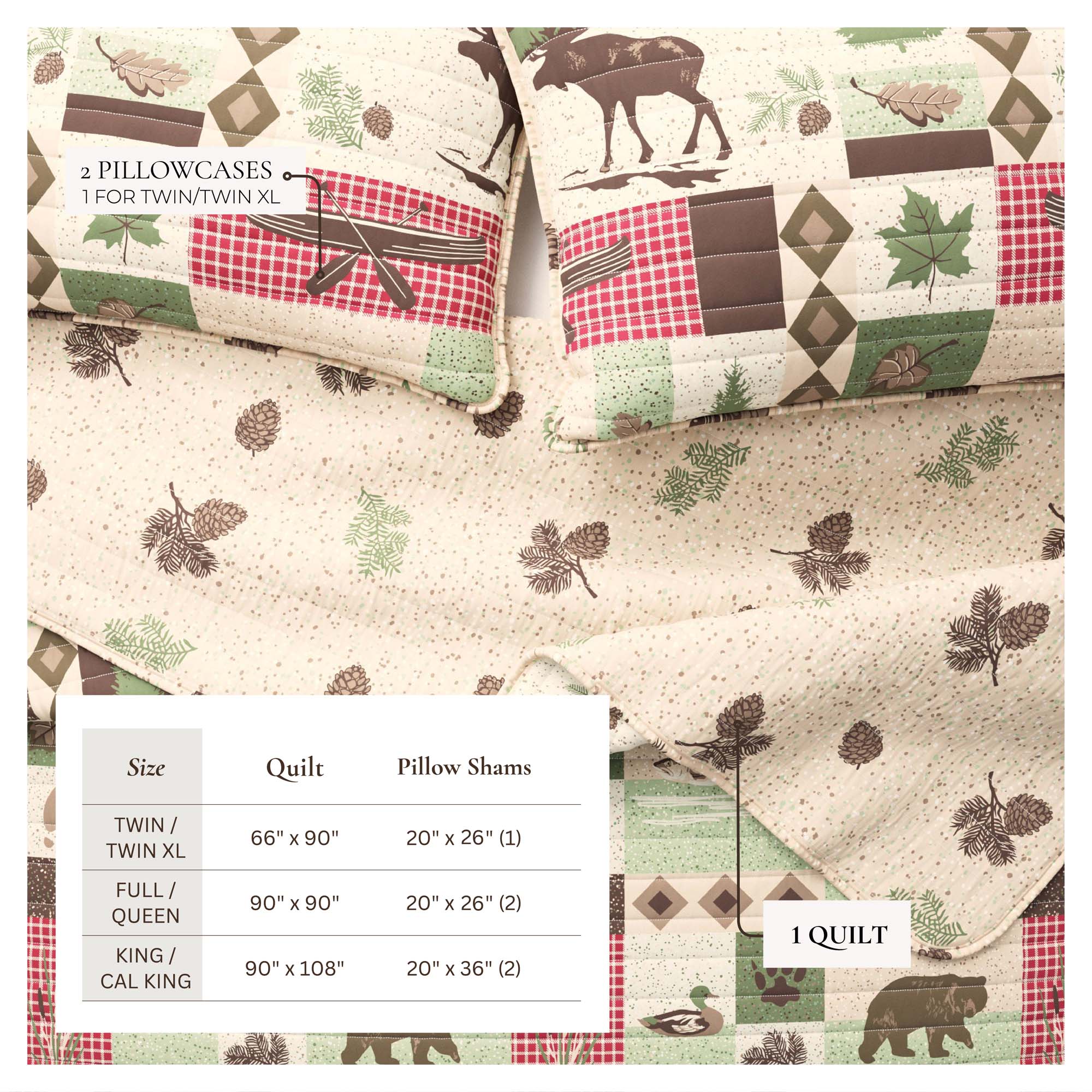 Wilder Collection 3 Piece Lodge Quilt Set