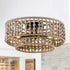 Farmhouse 3-Light Wood Beaded Flush Mount Ceiling Lights
