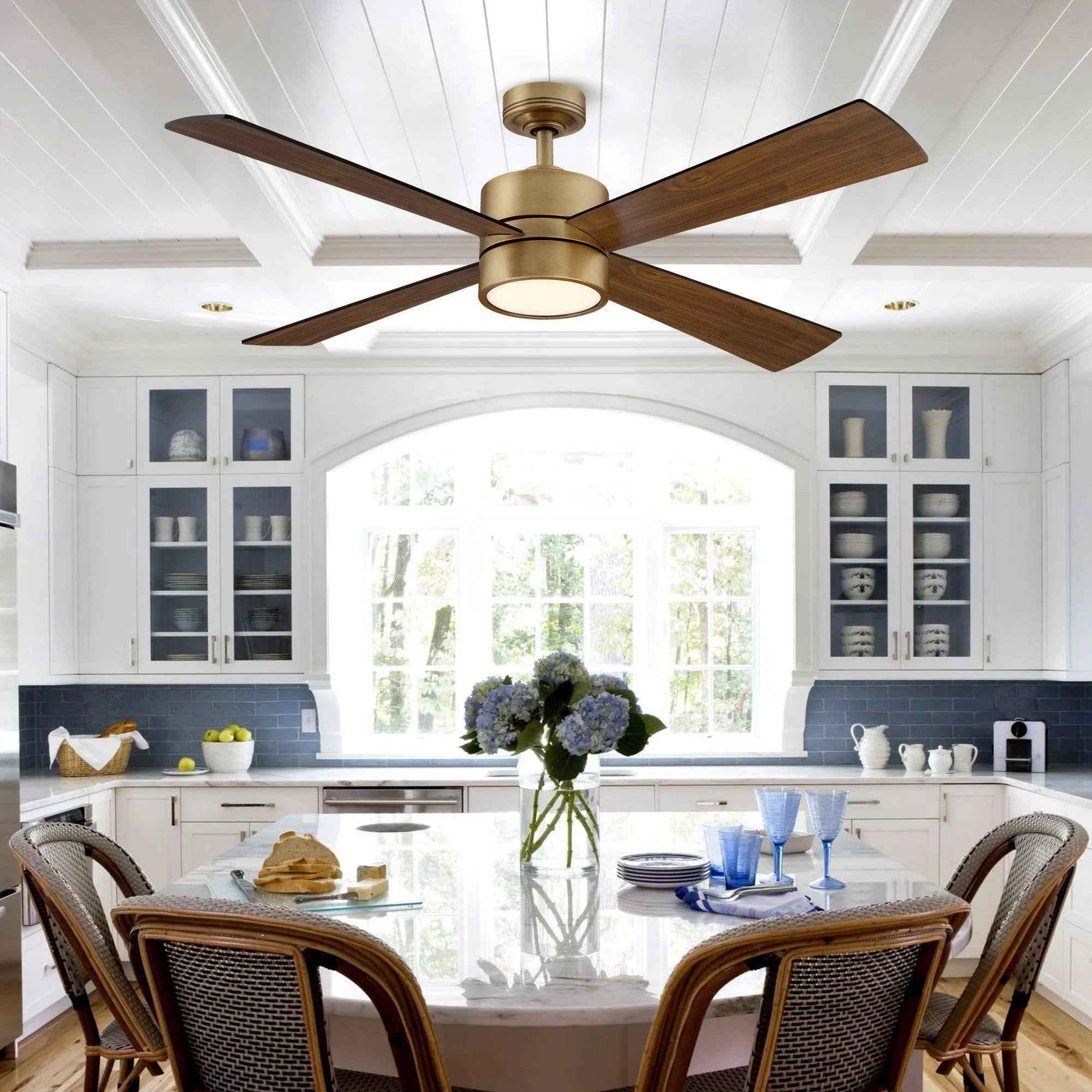 52" Bucholz Industrial Ceiling Fan with Dimmable LED Light