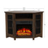 45" Corner Electric Fireplace TV Stands Console Table Insert 18" Electric Fireplace with 2 Metal Mesh Doors
