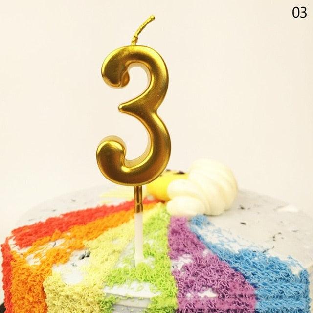 Party Decoration Golden Candles Number Home Cake Birthday Wedding Supplies Birthday Number Candles Cake Numeral Candles Number 0-9 Cake Topper Decoration for Birthday Wedding Reunion Theme Party