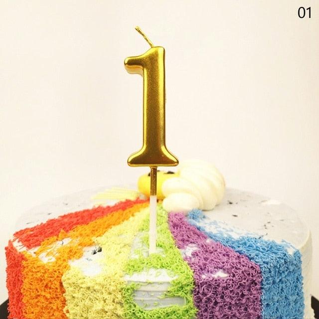 Party Decoration Golden Candles Number Home Cake Birthday Wedding Supplies Birthday Number Candles Cake Numeral Candles Number 0-9 Cake Topper Decoration for Birthday Wedding Reunion Theme Party