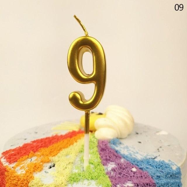 Party Decoration Golden Candles Number Home Cake Birthday Wedding Supplies Birthday Number Candles Cake Numeral Candles Number 0-9 Cake Topper Decoration for Birthday Wedding Reunion Theme Party