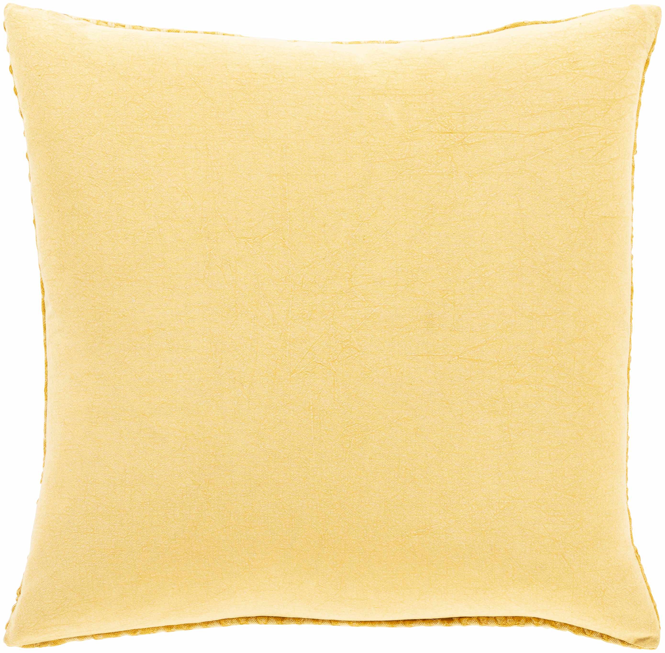 Paulding Textured Yellow Cotton Square Throw Pillow