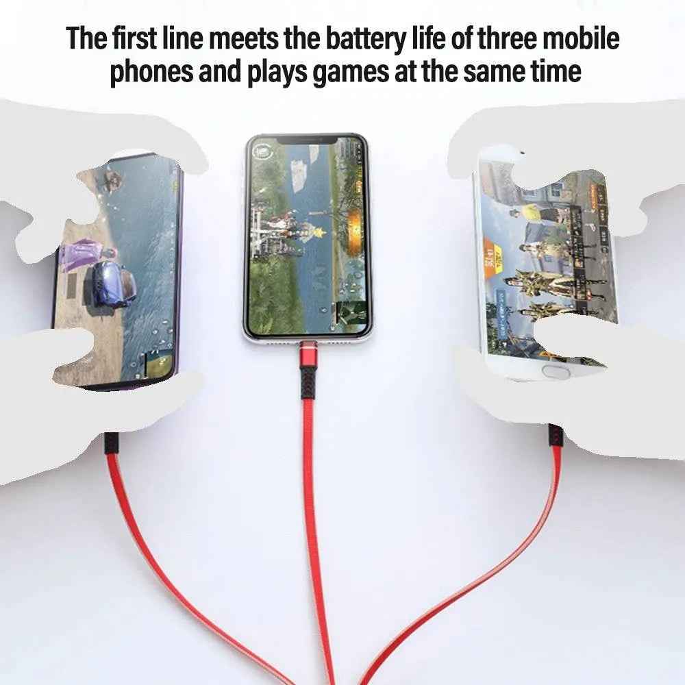 PBG 3 port LED Display Wall Charger and 3 in 1 Cable Bundle Silver