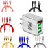 PBG 3 port LED Display Wall Charger and 3 in 1 Cable Bundle Silver