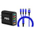 PBG Black 5-Port LED Wall Charger & QC 3-in-1 Nylon Braided Fast Charging Cable
