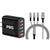 PBG Black 5-Port LED Wall Charger & QC 3-in-1 Nylon Braided Fast Charging Cable