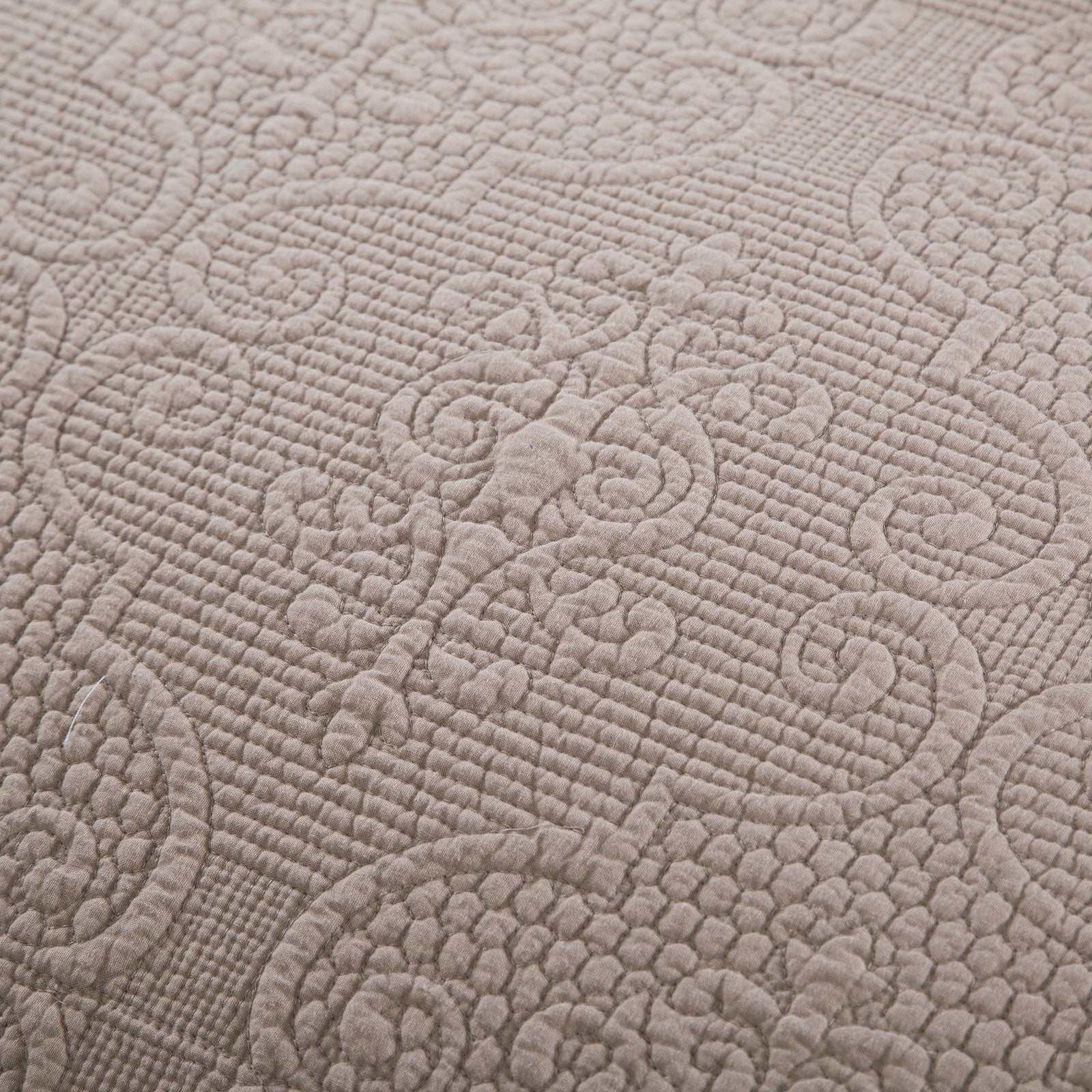 DaDa Bedding Taupe Beige Sand Dollar Floral Quilted Cotton Pillow Sham - 1-Piece  (JHW585)