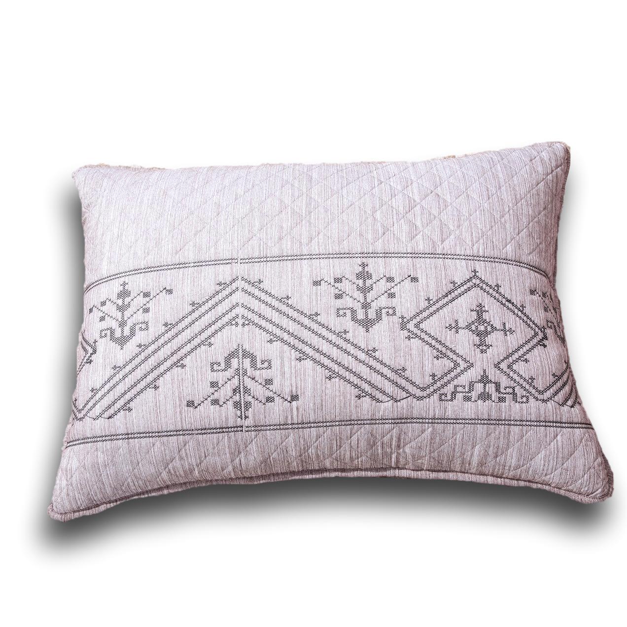 DaDa Bedding Whimsical Lavender Purple Grey Yarn Dyed Quilted King Pillow Sham, 20” x 36” (JHW866)