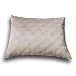 DaDa Bedding Taupe Grey Velvet Quilted King Pillow Sham - (JHW831)