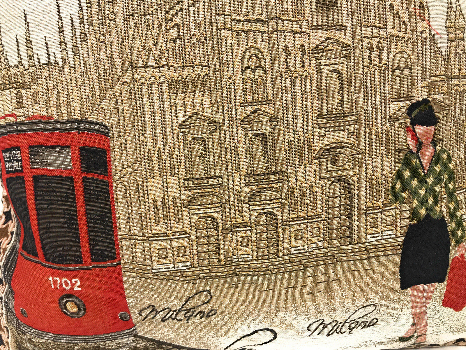 DaDa Bedding Set of 2-Pieces Postcard Milan Tapestry Throw Pillow Covers w/ Pillow Inserts, 18