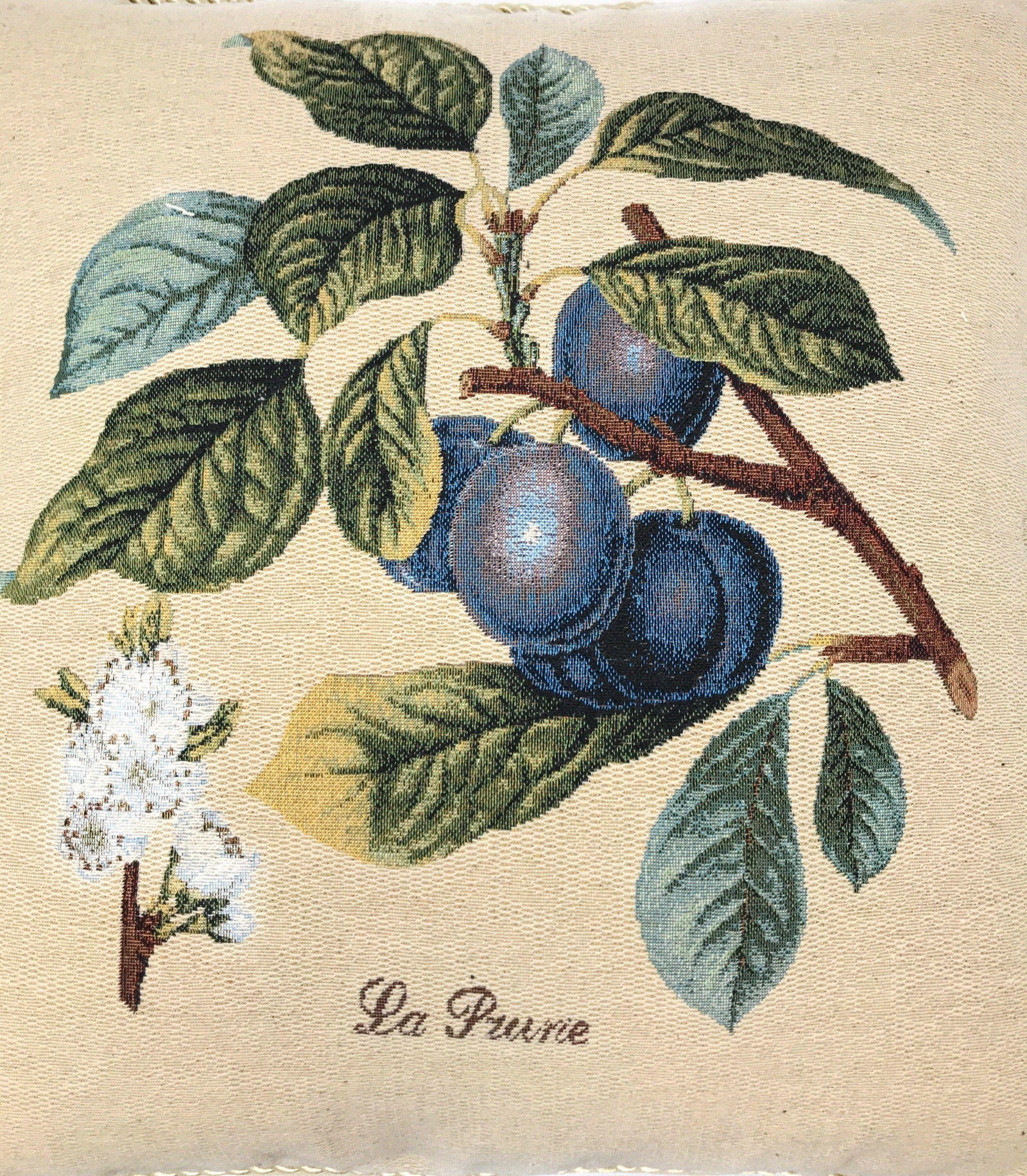 DaDa Bedding Set of 2-Pieces Sugar Plum Fruits Garden Tapestry Throw Pillow Covers w/ Inserts, 18