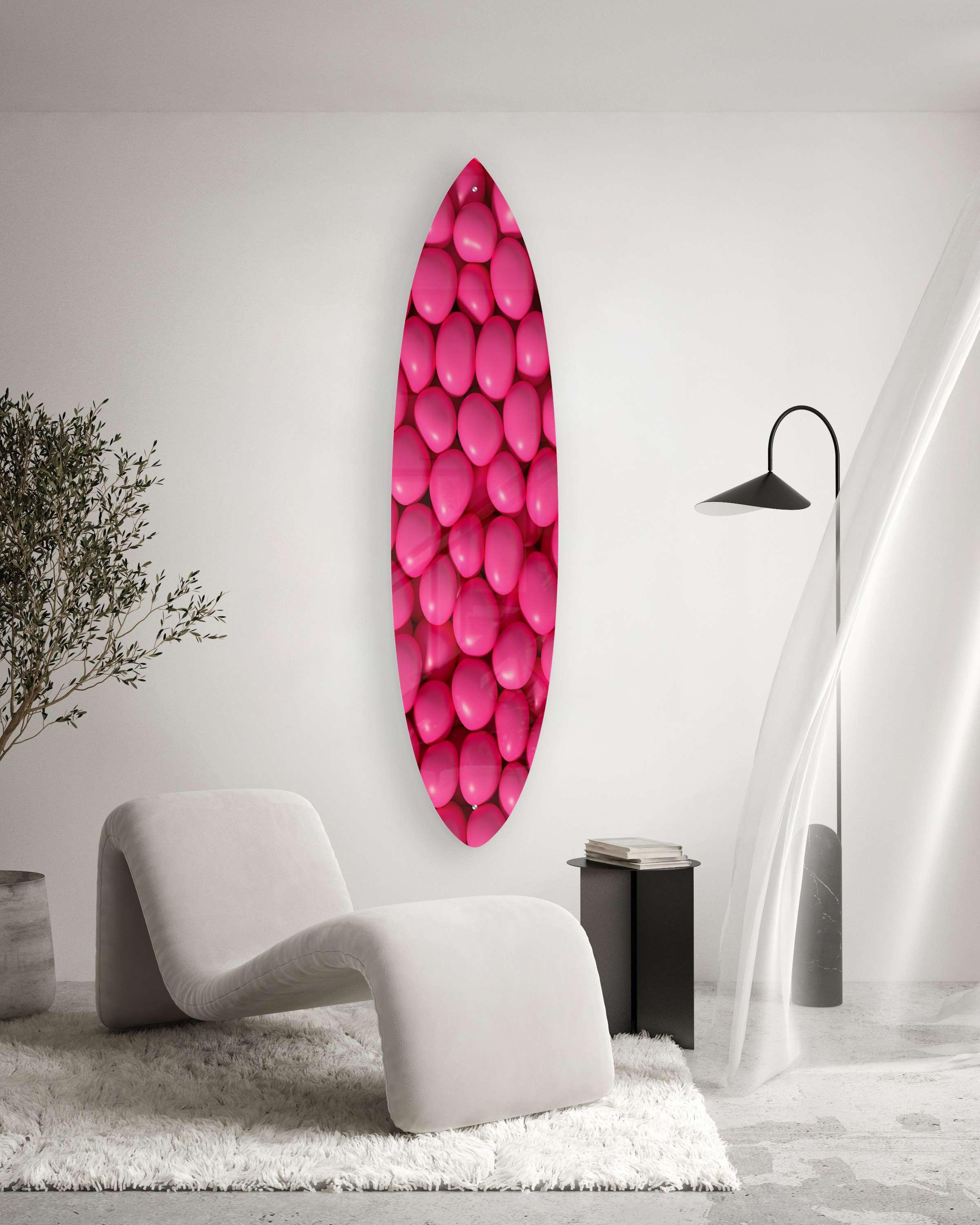 Pink Candy Acrylic Surfboard Wall Art