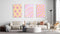 Pink Style Pattern Set of 3 Prints Modern Wall Art Modern Artwork