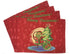 DaDa Bedding Set of 4-Pieces Red Santa Claus Christmas Tapestry Placemats 13” x 19” (17615)