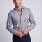 Blue Long Sleeve Shirt with contract trimming // Dual cuffs// contemporary fit
