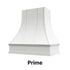 Wood Range Hood With Curved Strapped Front and Decorative Trim - 30" 36" 42" 48" 54" and 60" Widths Available