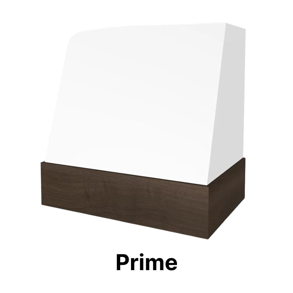 Wood Range Hood With Angled Front and Walnut Band - 30